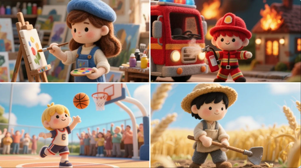 Miniature Felt Wool Character