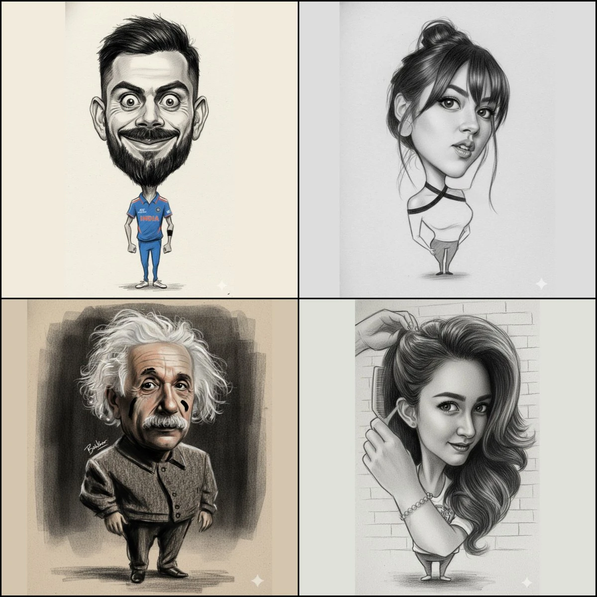 Pencil style big head comic