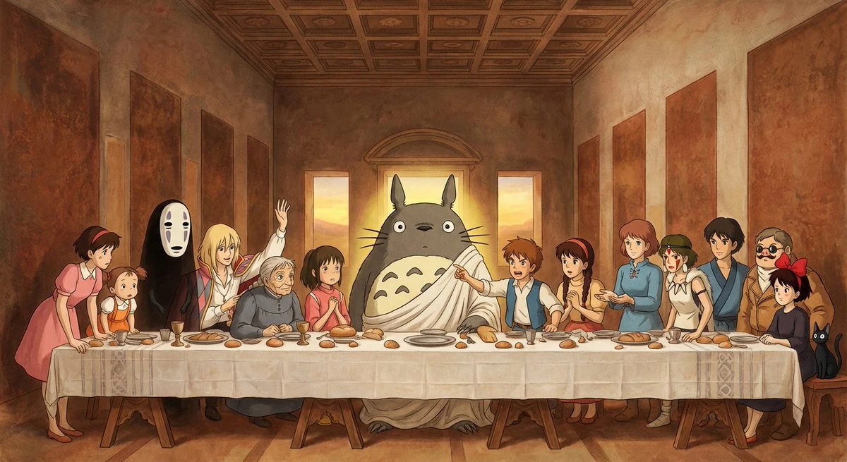 Miyazaki Hayao's characters walk into The Last Supper