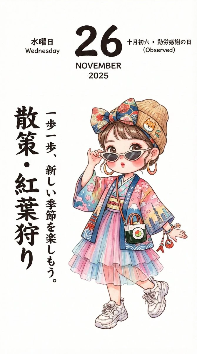 Hand-drawn calendar illustration