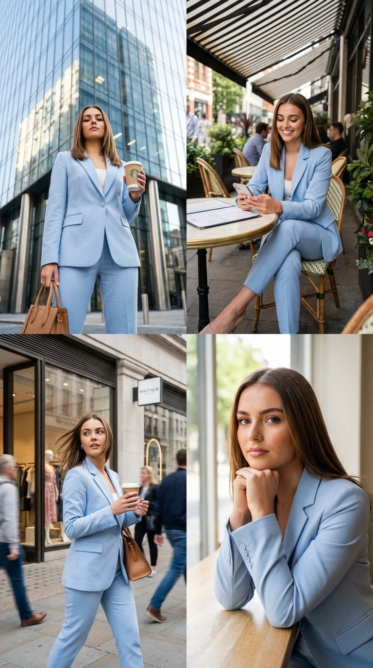 Coherent collage of four fashion lifestyle scenes