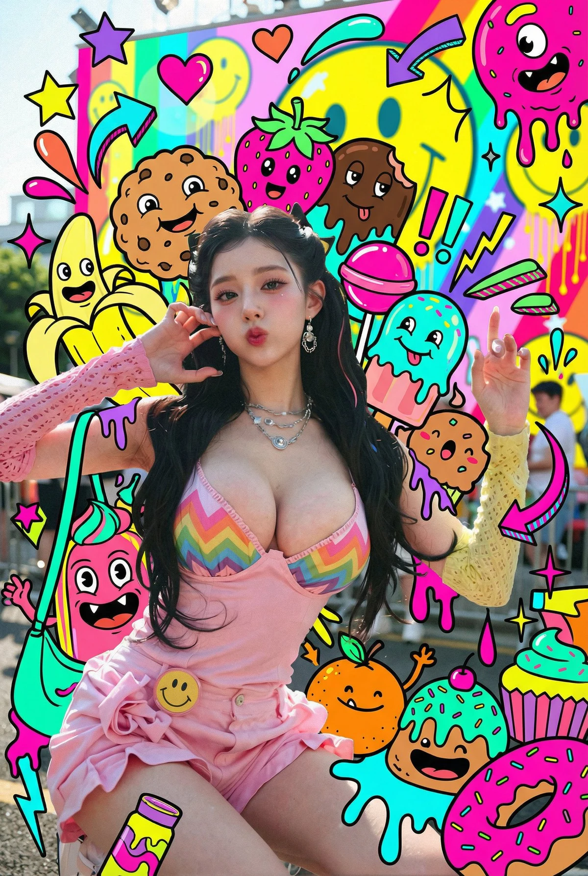 Adding candy monsters around the character